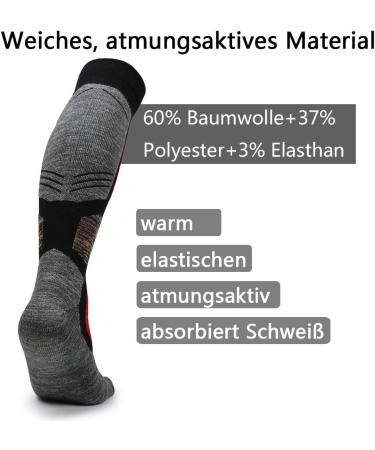 JTEG Unisex Ski Socks - Thermo Knee Socks for Winter Sports | 2 Pairs Red-Orange for Men Women & Kids - Buy Online on SooperMarket.com