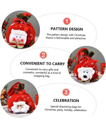 Anneome Pouch 3pcs Christmas Bag Candy Bags Christmas Tree Hanging Ornament Doll Wrapping Bags Drawstring Bag - Buy Online on SooperMarket.com