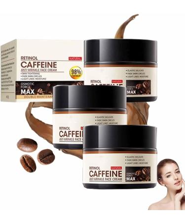 Hydrating Retinol Caffeine Anti-Wrinkle Cream Caffeine Anti-Wrinkle Stay-Up Skin Care Eye Cream for Bags Puffiness Dark Circles Care for Skin Anti Wrinkle Moist.(3PCs)