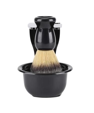 Premium 3-in-1 Shaving Brush and Bowl Set for Men | Badger Hair Brush Shaving Bowl & Holder | Perfect Shaving Kit in Black - Buy Online on SooperMarket.com