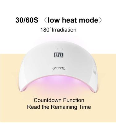 Vacnite 24W LED UV Nail Dryer with Timer Setting and Automatic Sensor LCD - Fast Nail Curing Lamp for Gels - Fingernail & Toenail - Buy Online on SooperMarket.com
