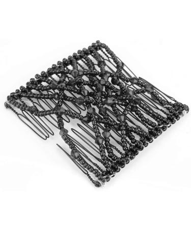 Magic Hair Comb Accessories for Women Girls Black Stretchable Beading Double Slide Combs (Black) - Buy Online on SooperMarket.com