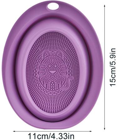 ZORQ Makeup Brush Cleaner Mat Cosmetic Makeup Brush Cleaner Bowl Portable Cosmetic Make Up Brush Cleaning Scrubber for Makeup Eggs Brushes Purple - Buy Online on SooperMarket.com