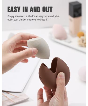 FERYES Makeup Sponge Holder - Silicone Beauty Blender Case for Travel - Brown | Durable & Stylish Makeup Organizer - Buy Online on SooperMarket.com