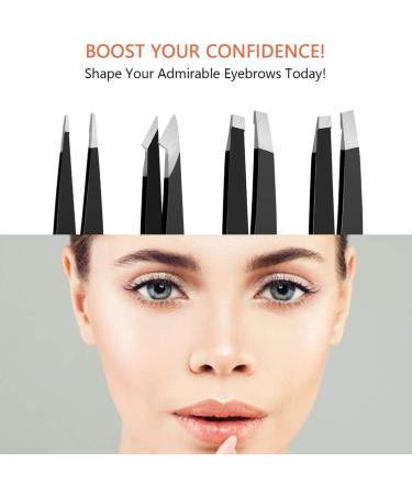 Buy Yolistar 5-Piece Stainless Steel Eyebrow Grooming Kit | Precision Tweezers Scissors & Leather Bag | Perfect for Hair Removal for Men & Women - Buy Online on SooperMarket.com