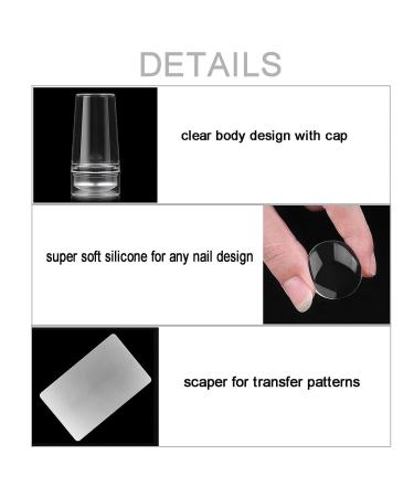 Premium Silicone Nail Art Stamper Set - Jelly Nail Stamper & Scraper for DIY French Nail Designs - International Shipping Available - Buy Online on SooperMarket.com