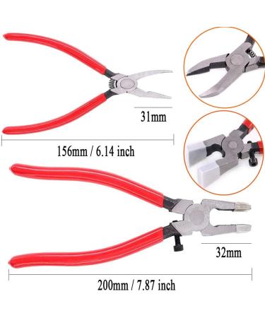 Qovydx 5Pcs Glass Grozer Running Pliers | Stained Glass Breaking Cutter Tools - Grozing Pliers with Rubber Tips - Buy Online on SooperMarket.com