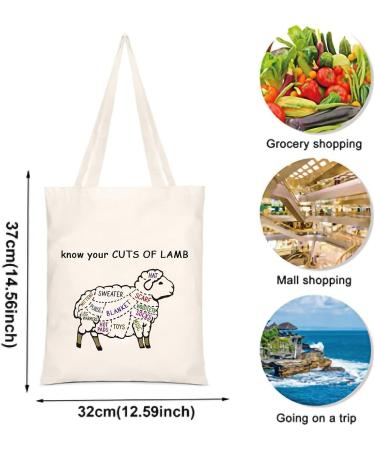 XYANFA Cuts of Lamb Knitting Tote Bag - Perfect Gift for Knitters and Sheep Lovers - Buy Online on SooperMarket.com