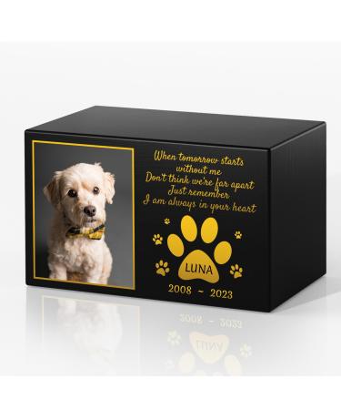 Bemaystar Personalized Pet Urns for Dogs Ashes - Custom Wooden Box with Photo for Pet Memorial Keepsake Photo Box Pet Cremation Urn Wood Keepsake Urn for Pet Cremation Sympathy Gift for Pet Lovers XSmall(0-10lbs) 1 Photo