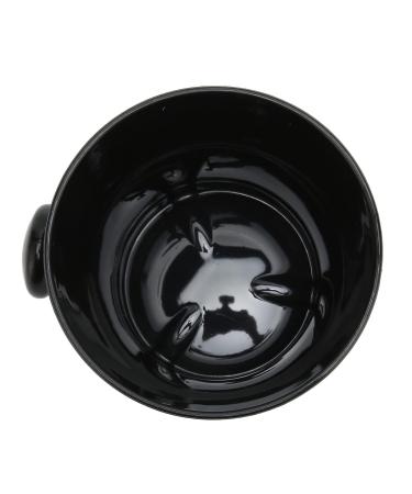 Jauarta Large Capacity Shaving Soap Cup - Portable Black Plastic Razor Holder with Comfortable Handle for Home & Travel Hairdressers - Buy Online on SooperMarket.com