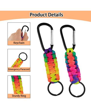 12 Premium Paracord Keychains - Braided Key Rings & Outdoor Accessories with Carabiner - Perfect for Camping & Personalization - Buy Online on SooperMarket.com