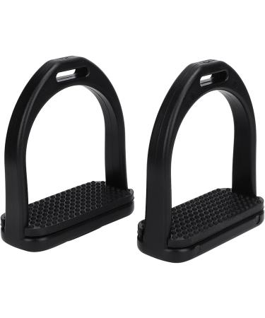 Buy Doact Iron Stirrups for Adults & Kids - Black Rubber & Plastic Medium Dressage Safety - Perfect for Young Equestrians - Buy Online on SooperMarket.com