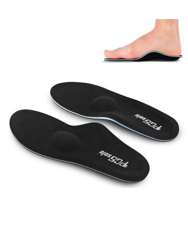 PCSSole Orthopedic insoles for work shoes leisure sports comfort for men and women shoe inserts for flat feet plantar fasciitis heel spur foot pain EU35-36 (23cm) black