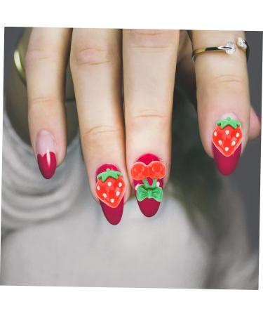 FRCOLOR 180 Pcs Nail Fruits Decoration Cute Lip Gloss Tool Nail Decoration Fruit Slices Cherry Fruit Flatback Lip Gloss Kit to Nail Art Charms Hair Red Resin Nail Supplies Strawberry 3d - Buy Online on SooperMarket.com