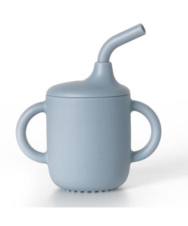 Silicone Sippy Cups for Baby 6 Months  Sippy Cup with Straw for Baby 6-12 Months  Toddler Training Sippy Cups 1-3 Years  No Spill Straw Cup for Baby Toddler Infant  6oz/180ml (Blue)