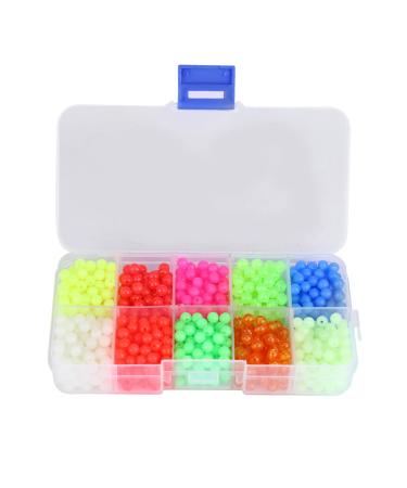 Tomotato 1000pcs/box Round Plastic Beads Fishing Beads Set Round Bait Fishing Tackle for Outdoor Fishing