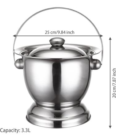Chamber Pot with Lid 3.3L Stainless Steel Bedside Commode Bucket Potable Spittoon Metal Bedpan Urine Pots for Kids Adults Elder Patient Home Camping Car Travel - Buy Online on SooperMarket.com
