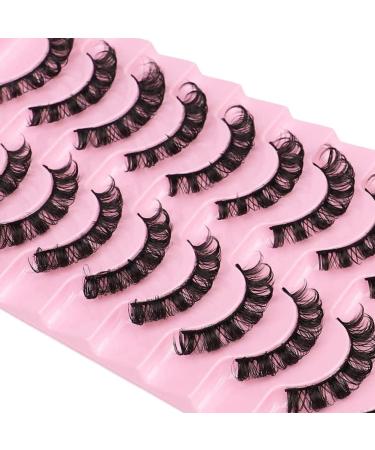 Buy 10 Pairs 3D Russian False Eyelashes - DD Curved Thick Lifelike Lashes (Black) | International Shipping Available - Buy Online on SooperMarket.com