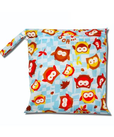 Egurs Wetbag Waterproof Reusable Diaper Bag Nappy Bag Owl M 30 * 28cm M 30*28cm Owl