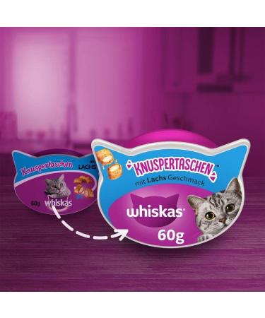 Buy Whiskas Crunchy Salmon Cat Snacks - Pack of 8 (8 x 60g) | Premium Treats for Cats - Buy Online on SooperMarket.com