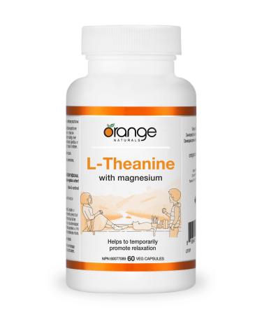 Orange Naturals L-Theanine & Magnesium Bisglycinate 250mg 60 Vegan Capsules - Enhanced Sleep & Relaxation Support Promotes Mental Calmness Optimal for Women & Men - Non-GMO Supplement