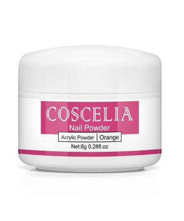 COSCELIA Acrylic Powder for Nails 8g for Acrylic Nail Extension Orange 045
