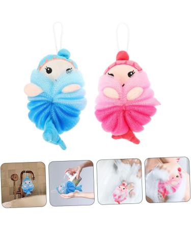 Angoily 4 Pcs Cartoon Bath Ball Sponge Set for Kids | Mesh Shower Scrubber & Loofah Cushion | Ideal Bathing Accessories for Children - Buy Online on SooperMarket.com