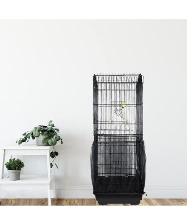 SYOOY Birdcage Cover Seed Catcher | Universal Nylon Mesh Parrot Cage Net Skirt Guard | Extra Large for Round & Square Cages | Black - Buy Online on SooperMarket.com