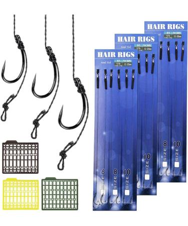 Hekobag carp hair rig braided line wire 8340 carp rig bait hook swivel hook carbon steel endpiece accessories for carp fishing