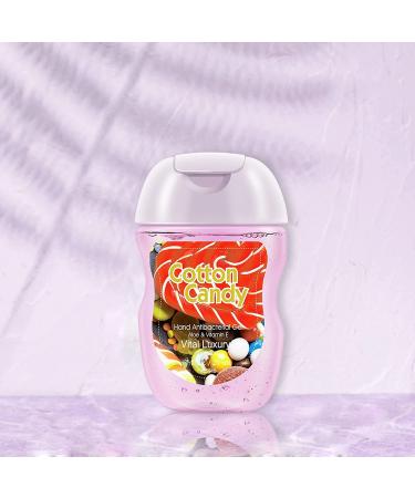 Vital Luxury Mini Hand Sanitizer Gel - Cotton Candy Scented, 1 FL OZ, 5 PC - Portable Anti-Bacterial Hand Gel with Travel Size Bottle - Moisturizing & Fast Dry - Buy Online on SooperMarket.com