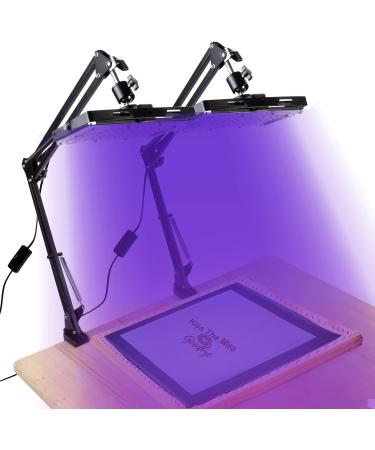 Pllieay 2 Pack 25W LED UV Screen Printing Exposure Light, Screen Printing lamp with Adjustable Light Stand, LED Exposure Unit Exposure Lamp for Screen Print Exposing Cyanotypes Photo Emulsion