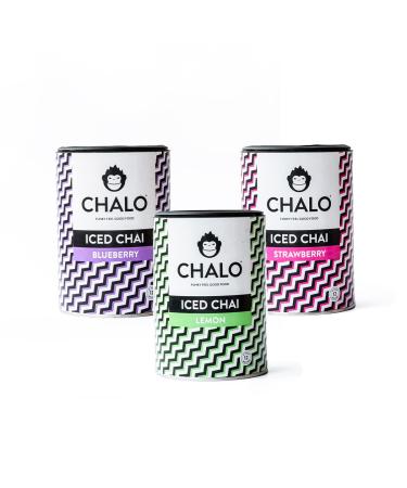 CHALO | Plant based Iced Chai Premix | Strawberry Blueberry Strawberry | Fresh fruity and ideal ice tea premix! | Up to 10 liters |3 x 300GR