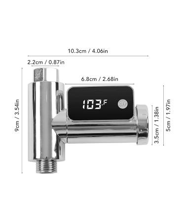 Shower Thermometer G1/2 5-85 C LED Display, Easy Installation - 0.5 C Accuracy, Silver - Buy Online on SooperMarket.com