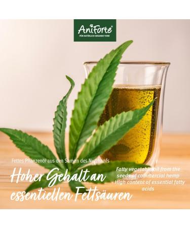 AniForte Cold-Pressed Organic Hemp Oil for Dogs & Horses - 1L 100% Pure BARF Oil | Premium Natural Product Without Additives - Buy Online on SooperMarket.com