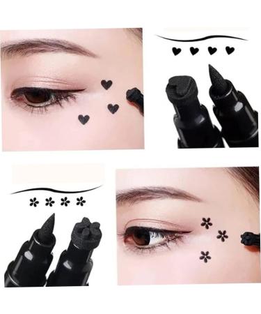 Eyeliner Stamp Double-Head Stamp Eyeliner 2 in 1 Double-Head Waterproof Liquid Eyeliner Pen Make-Up Tool Black Heart - Buy Online on SooperMarket.com