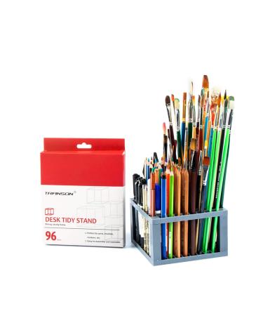 TRANSON Paint Brush Holder Organizer 96 Slots Desk Caddy for Pens  Pencils  Brushes  Markers