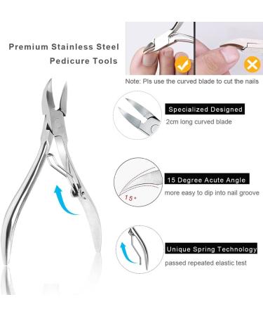 Premium 8Pcs Ingrown Toenail Tools Kit for Nail Treatment - Correction Clippers, File Lifter, Professional Pedicure Tool - Buy Online on SooperMarket.com