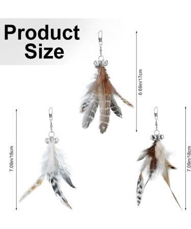 MWOOT 6pcs Cat Feather Toys with Bells Feather Toys Spinning Attachment for Indoor Cats and Kitten Catcher Replacement Feather Refills with Bells Feather Cat Toys for Playing Catcher and Exercising - Buy Online on SooperMarket.com