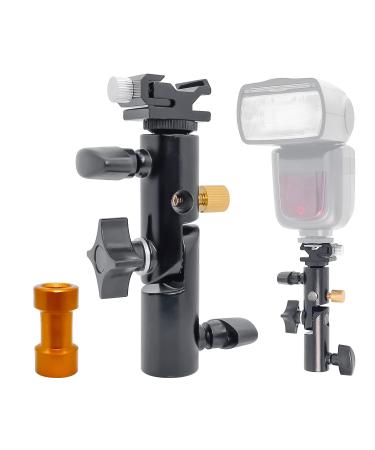 LimoStudio Flash Bracket Mount, Swivel Head Adapter, Umbrella Lighting Reflector Holder, Tripod Stand Mount Bracket, Speedlight Holder for Camera Photo Video Shooting, AGG1986