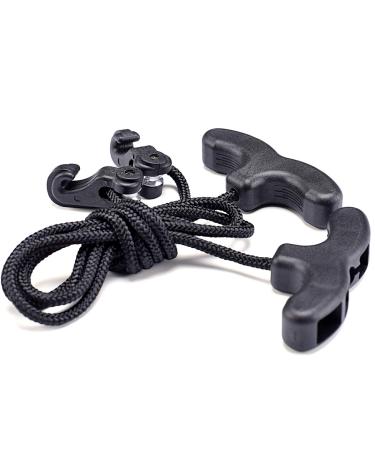 Crossbow Cocking Device Double Handle Crossbows Rope Cocker Aid Cocking String Tool Black