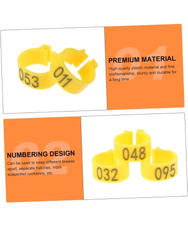 300 Pcs Pigeon Anklet Baby Items Baby Clips Bands for Pigeon Foot Ring for Pigeon Ring Clamp Chicken 1.3X1.3CMx3pcs Yellowx3pcs - Buy Online on SooperMarket.com