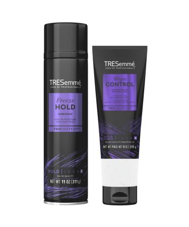 TRESemm Styling Set - Freeze Hold Hairspray + Mega Control Alcohol-Free Gel Anti-Humidity Anti-Frizz (2 Piece Set)