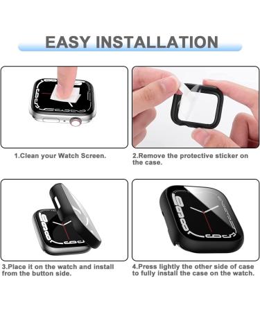 6 Pack Hard PC Case + Tempered Glass for Apple Watch 44mm SE(2022) Series 6/SE/5/4 - Ultra-Thin Scratch Resistant Protective Cover - Black/Blue/Green/Starlight/Clear/Rose Gold - Buy Online on SooperMarket.com
