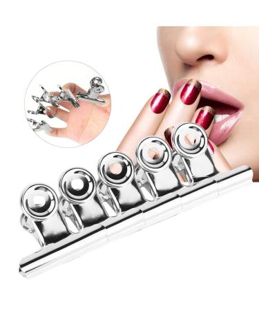 Nail Extension Clips 5pcs Stainless Steel Silver C Curve Nail Extension Clips Multifunctional Nail Art Accessories