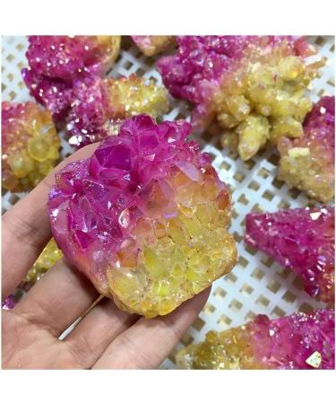 Natural Pink and Yellow Crystal Clusters electroplated mineralspecimens are Arranged Specimen Home Decorative Stone Collection a Home Collections (Size : 100-150g) - Buy Online on SooperMarket.com