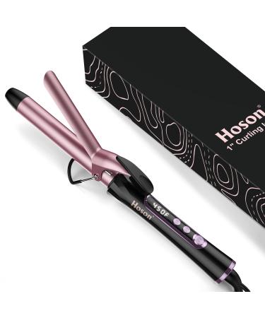 1 Inch Curling Iron  Dual Voltage Hair Curling Iron Heat up to 450 F  Professiona Curling Wand Ceramic Tourmaline(Rose Gold) 1 inch Rose Gold