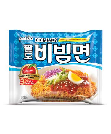 Paldo Fun & Yum Bibim Men Instant Cold Noodles 20 Pack - Sweet & Spicy Seasoned Brothless Ramen - Korean Ramyun Family Pack - 130g x 20 - Buy Online on SooperMarket.com