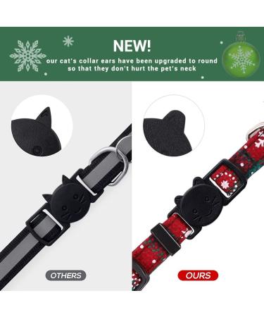 YUJUN 3Pack Christmas Cat Collars with Bow tie and Bell - Adjustable Plaid Snowflake Collar for Kittens - Breakaway Buckle Safety for Puppy - Buy Online on SooperMarket.com