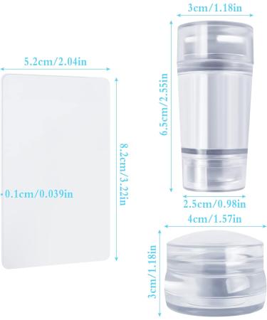 Ruicaifu 2 PCS Clear Silicone Jelly Stamper with 2 PCS Scraper Silicone Nail Art Stamping Stamper Soft Jelly Nail Art Stamper for Manicure Tools Nail Art Design (Two shapes) - Buy Online on SooperMarket.com