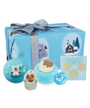 Bomb Cosmetics Shake Christmas (shake up Christmas) gift pack with handmade bombs bathing melts and soap panes handmade and free of animal experiments contains 5 packs 500g